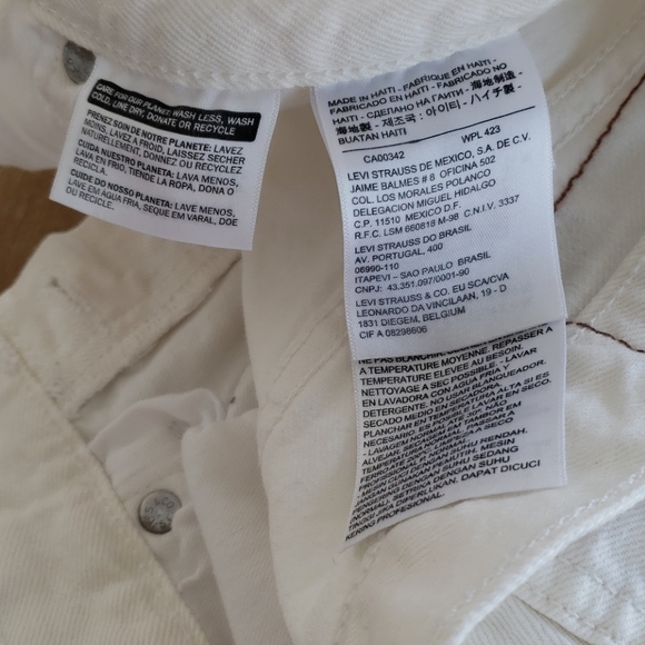 LEVI'S WHITE 501 JEANS - Picture 7 of 9